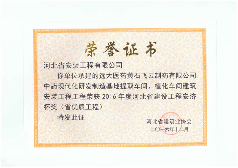 遠大醫(yī)藥黃石項目——2016省優(yōu)